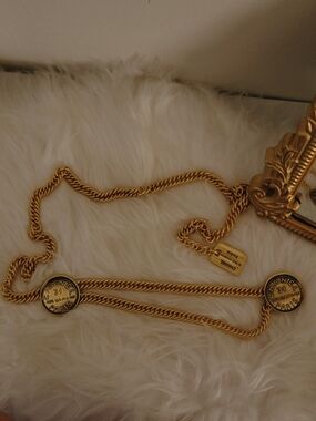 Gold-Tone Chain Belt with Medallions